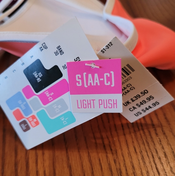 PINK Victoria's Secret colorful light push racer-back bra, size AA-C, NEW - Picture 3 of 6